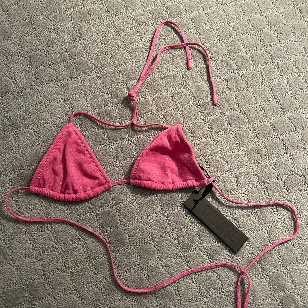Triangl Swimwear, NWT top only, pink sparkle✨